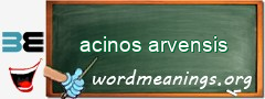 WordMeaning blackboard for acinos arvensis